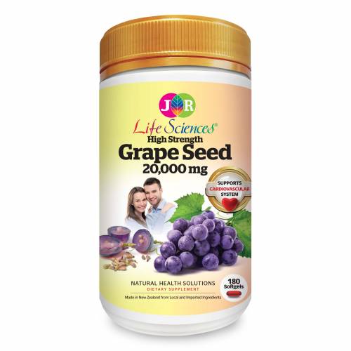 JR Life Sciences High Strength Grape Seed 20,000mg (from Fresh Grape Seed) (180 Softgels)