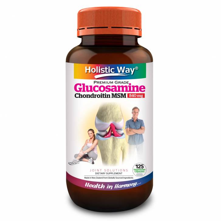 Holistic Way Glucosamine Chondroitin MSM 840mg (125 Veg. Caps)