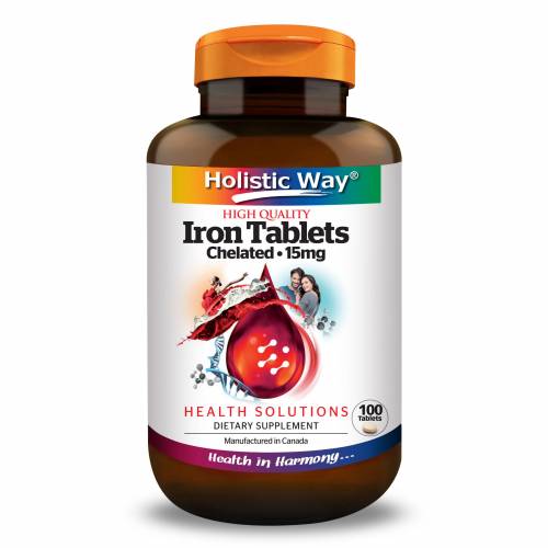 Holistic Way Iron Tablets Chelated 15mg (100 Tablets)