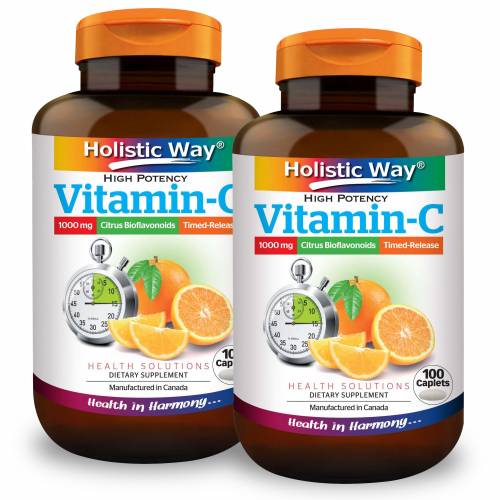 [Bundle of 2] Holistic Way High Potency Vitamin-C 1000mg (Timed-Release) (100 Caplets)