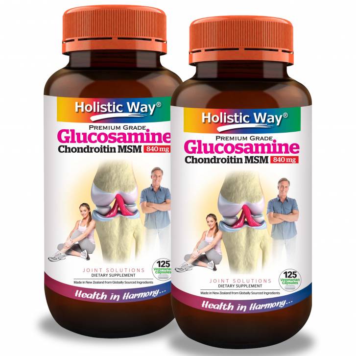 [Buy 1 Free 1] Holistic Way Glucosamine Chondroitin MSM 840mg (125 Veg. Caps)