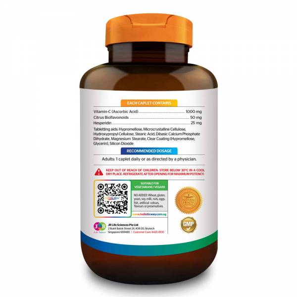 Holistic Way High Potency Vitamin-C 1000mg (Timed-Release) (100 Caplets)