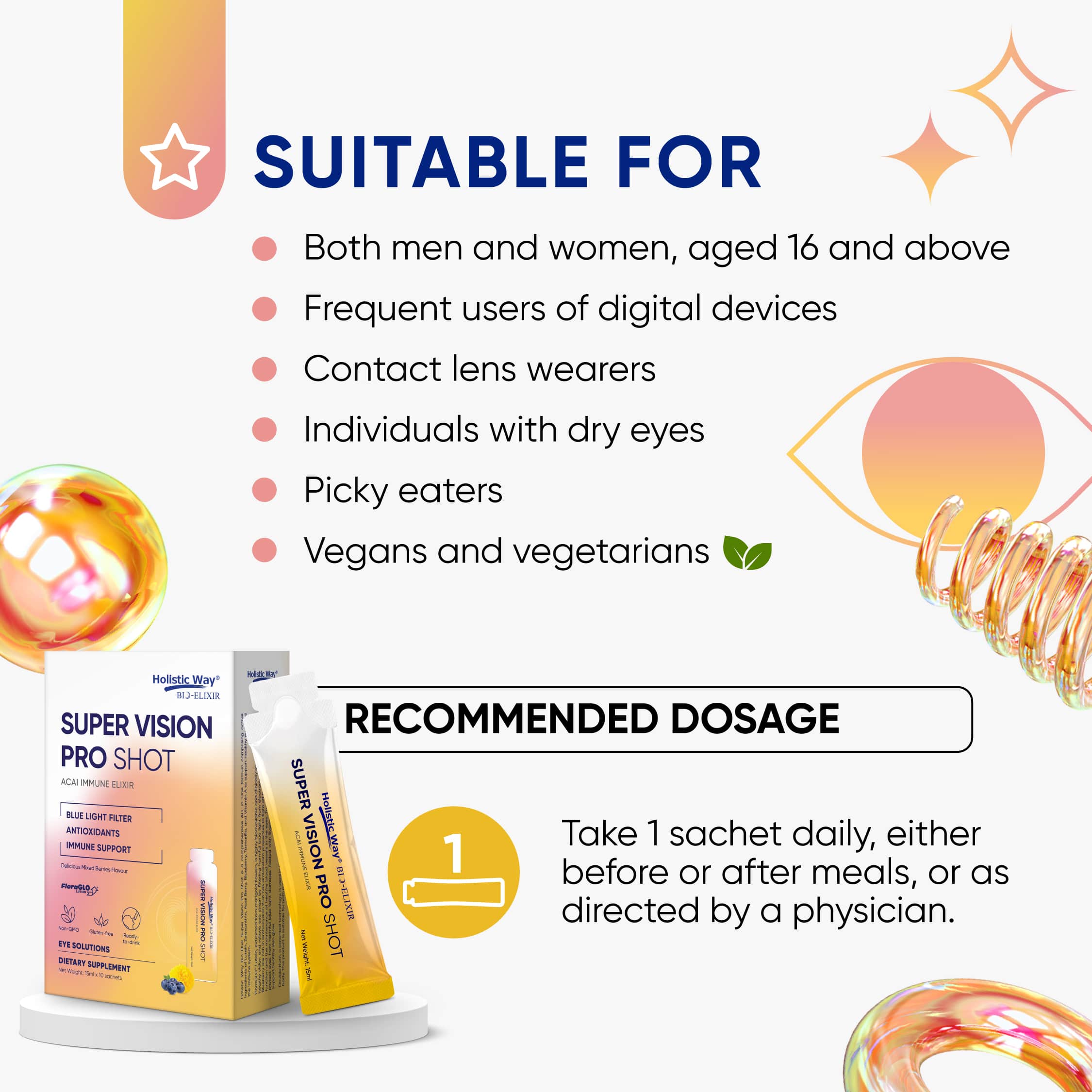 Holistic Way Bio-Elixir Super Vision Pro Shot (10 Sachets)