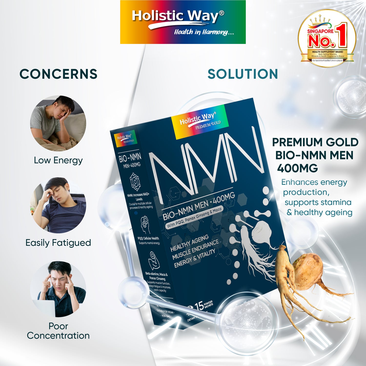 Bio-NMN Men 400mg (2 month supply) (Exp Jun'27)