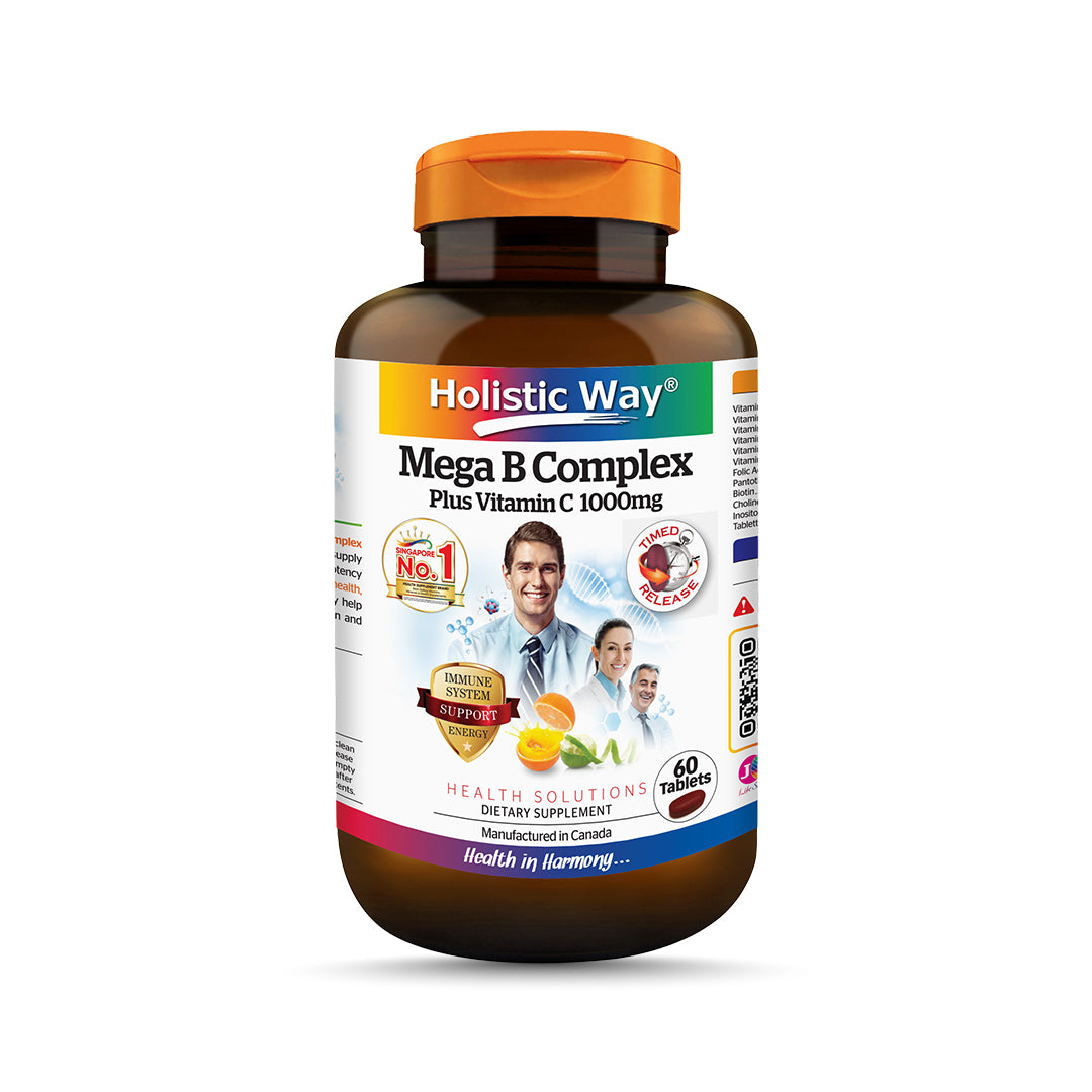 Holistic Way Mega B Complex Plus Vitamin C 1000mg (60 Tablets)