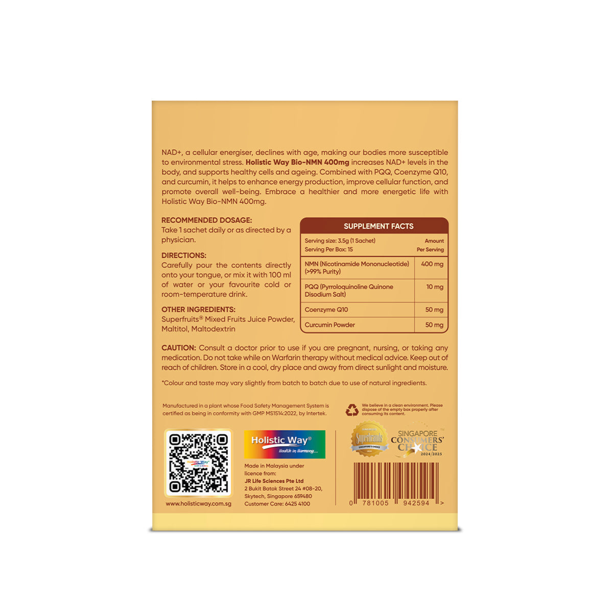 Holistic Way Bio-NMN 400 毫克